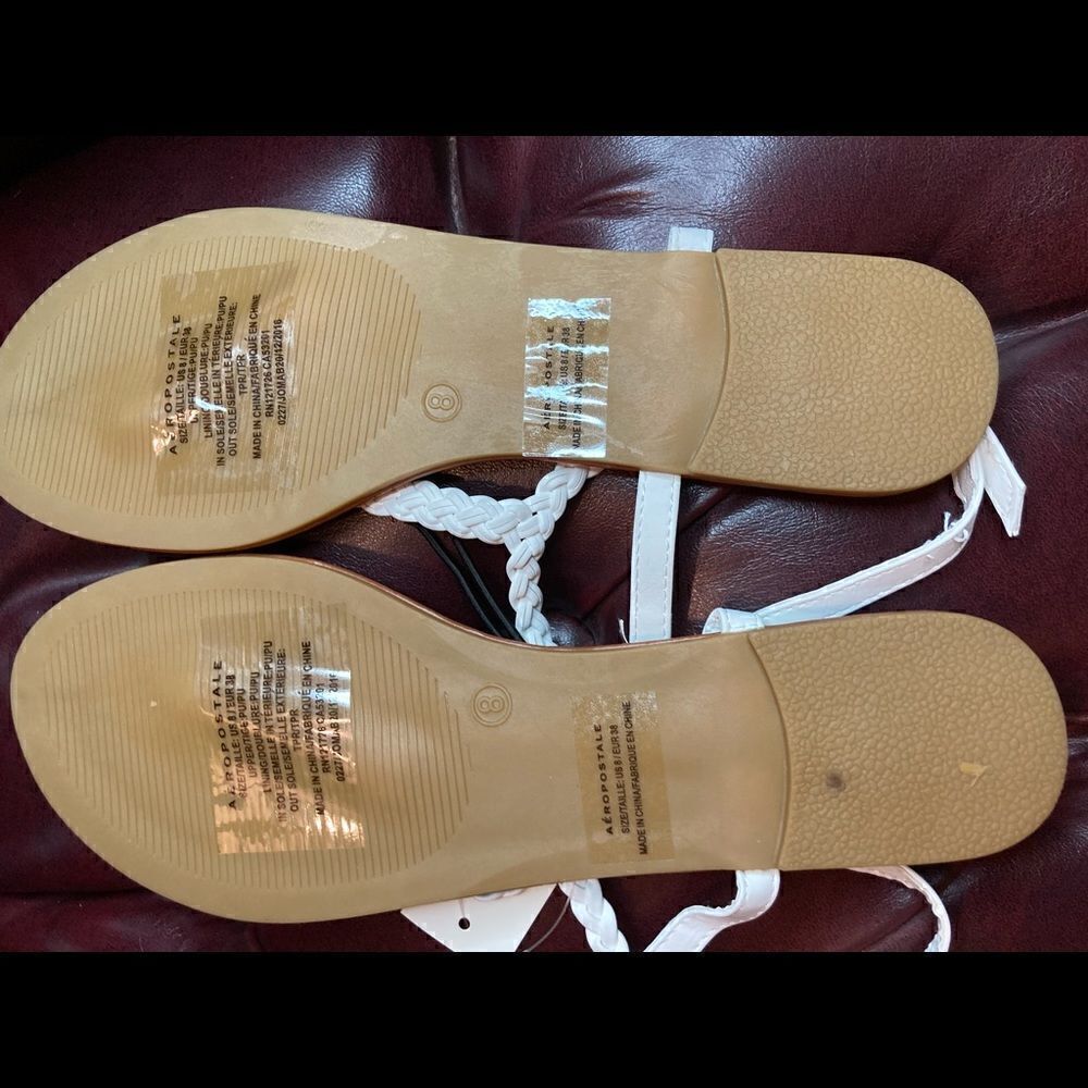 WHITE AEROPOSTALE SANDALS / sz: 8 / NWT - Picture 4 of 5